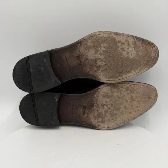 Hugo Boss Men’s 8 Black Leather Derby Wingtip Dress Shoes Woven Panels Lace-Up - Picture 8 of 8